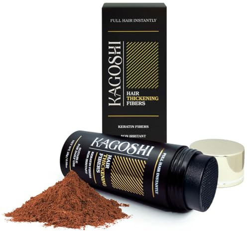 KAGOSHI Hair Fiber 28g Haarverdichtung Haarfüller Schütthaar Streuhaar zur Haarverdichtung Haarpuder Haarfasern Haarpulver Verdickung Sofortwirkung (Kastanie)