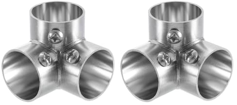 QUARKZMAN 2pcs Conector de Tubo Codo 90° 3 Vías Ajuste para Tubo 1 25mm OD | Acero Inoxidable Conector de Tubo Estructural