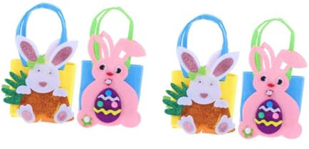 BESTOYARD 4stücke Kreative Handtaschen Aus Filz Für Ostern Niedliche Osterkörbe Mit Henkeln -bastelset Für Füllen Mit Süßigkeiten Und Dekoration
