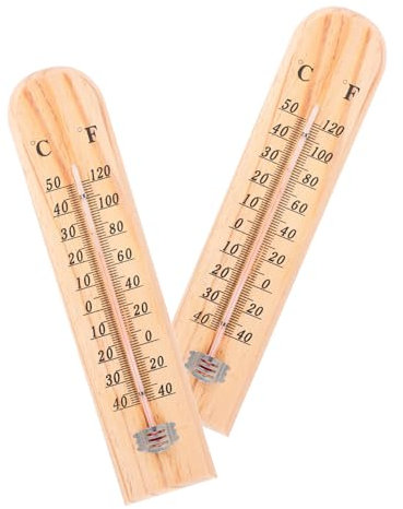 KITANDOVE Termometro Analogico in Legno Per Misurazione Temperatura Termometro Da Parete Esterno Decorativo Per Giardino Casa Serra Patio