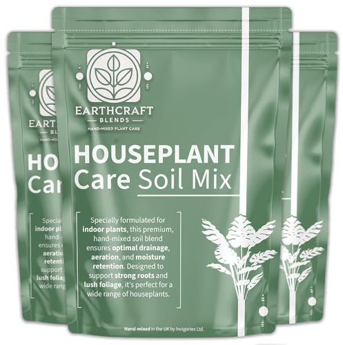 Houseplant Soil Mix – Fast-Draining & Nutrient-Rich Potting Blend for Indoor Plants – Prevents Overwatering & Supports Root Growth – Ideal for Potted Ferns, Palms & Foliage Plants (1L-50L) (2 Litre)
