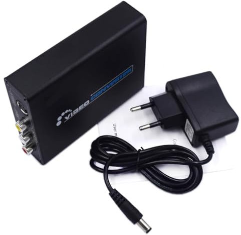 Koolenry Convertidor de Audio y Vídeo S-Video CVBS Compatible con A S Video+ Video Adaptador Conmutador Compuesto Escalador de Alta Definición 3RCA Enchufe UE