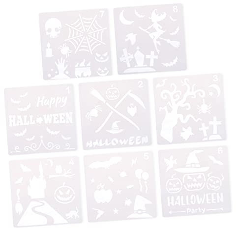 DIYEAH 8stücke Halloween Malvorlage Diy Malform Hexenkürbis Malform Kunststoff Malerei Vorlagen Malvorlagen Für Junge Mädchen