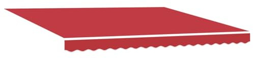 vidaXL Tela de Repuesto para Toldos Rojo 4 x 3 m Poliéster, Toldo Moderno Rectangular, Resistente a desvanecimientos, UV y Agua, fácil de Limpiar, ¡Sombra y Refugio Outdoor