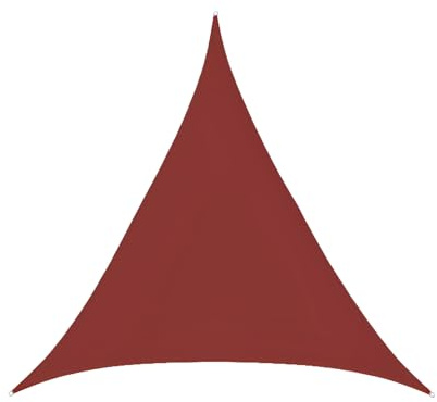 Hiseng Voile d'Ombrage Imperméable Triangle équilatéral, Voiles d'Ombrage pour Patio Toile Ombrage Exterieur avec Oeillets Corde 95% de Protection UV Toile Solaire Jardin (Rouge Brique,5x5x5m)