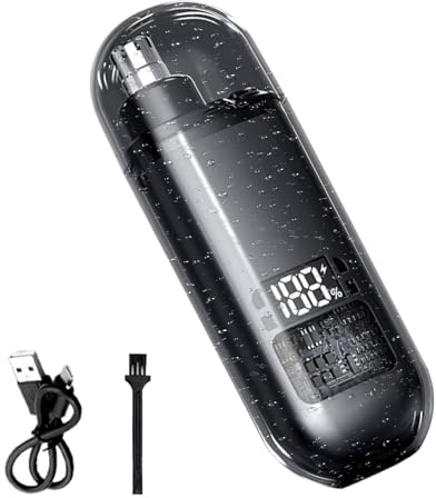 Tagliapeli per Orecchie e Naso - Elettrico Accessorio per Peli Nasali | Display Digitale Senza Fili Ricaricabile Macchina per Uomo Donna Cura Personale Taglio Rifinito
