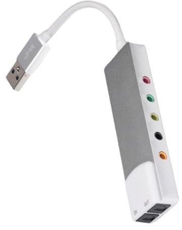 ROYJJ Scheda audio esterna USB con SPDIF Digital Sound per 5.1 & 7.1 Surround Sound Systems Corpo in alluminio Scheda audio in fibra ottica