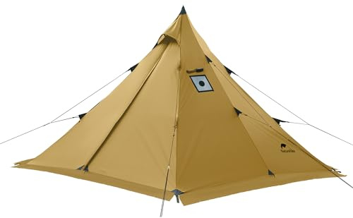 Naturehike Ranch Fire termostält 2–4 personer pyramid 4-säsonger tält indiantält med spisanslutning vindtät vattentät vintercampingtält för vinterresor och uppvärmning