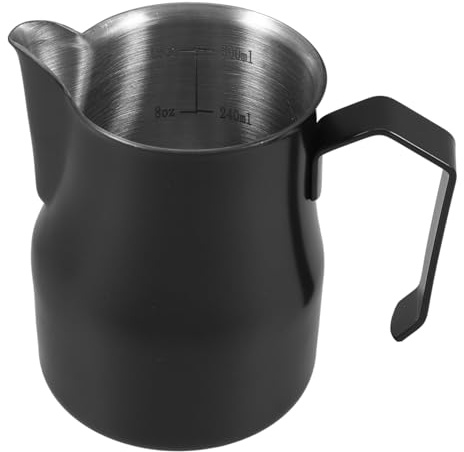 HONITANO Latte Art Pitcher in Acciaio Inossidabile Montalatte con Beccuccio per Espresso Versatile Metal Espresso Cup per Schiumare Latte Design Portatile e per Uso e Professionale