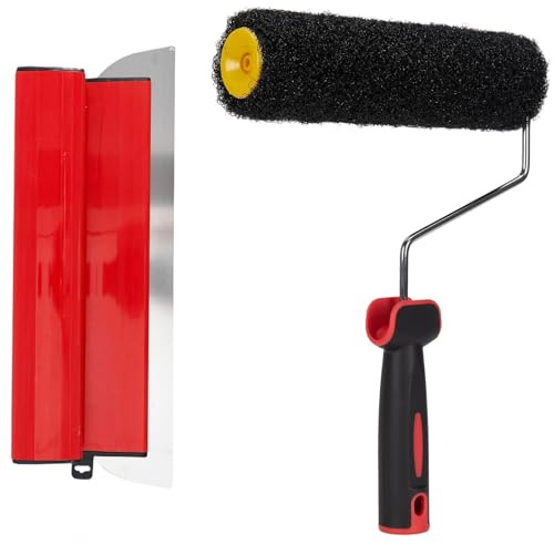 16Inch/40cm Smoothing Spatula for Drywall Skimming and Plastering - High Grade Plastering Tools Kit to Achieve Smooth Walls, Complete with Paint Roller Cover