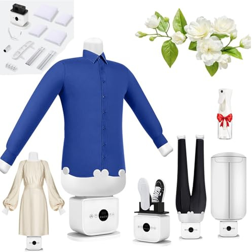 Automatic Ironing Machine,Machine With Dress Attachment Shirt,Time Temperature Adjustable,Hands-Free Steam Iron,360°Without Blind Spots Drying Ironing,For All Fabric Types,Clothing Shoes(Color:White)