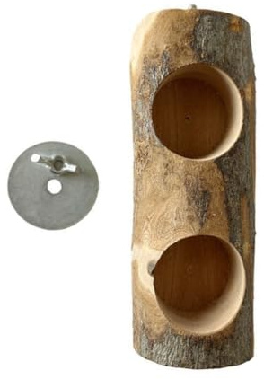 Toyvian Comedero para Pájaros de Madera de Manzano Grande Perchero Fijo para Jaulas, Recipiente Resistente para Alimentación de Loros y Aves Pequeñas, Accesorio para Suministros