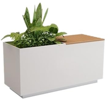 Trädgårdssäng Planteringsbänk Kombination Integrerad Planteringslåda for säte utomhus skål planter
