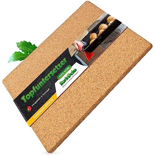 XXL Topfuntersetzer aus Kork | rechteckig: 45x30 cm | für extra große Töpfe, Auflaufformen, Pfannen – Dekorative Unterlage auch zum Basteln – Mini-Pinnwand – hitzebeständig rutschfest – aus Portugal