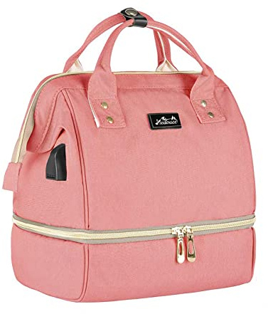 Viedouce Baby Wickeltasche Rucksack, Wickelrucksack klein, Milchpumpe Tasche Rucksack, Picknicktasche, Lunchtasche Isolierte, Multifunktional Reise Rucksack für Büro Camping (Rosa,8L)