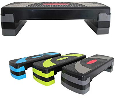 EnjoyFit Cardio-Pedale, 78 x 30 x 10/15/20 cm, 3 farbverstellbare Pedale