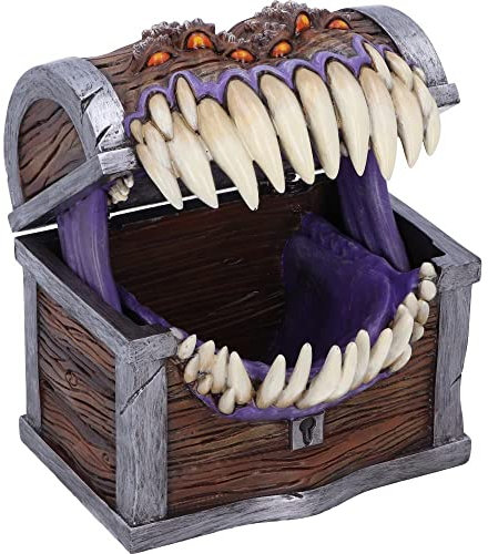 Nemesis Now Dungeons & Dragons - Scatola portaoggetti per Dadi Imitazione dei Dadi, 11,3 cm, Resina, Marrone, Prodotto con Licenza Ufficiale, Scatola per Dadi con Personaggi imitativi, in Resina di