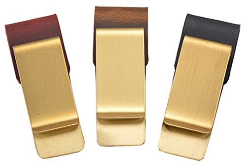 Aabellay 3 Stück Stiftschlaufe Halter Stifthalter aus Metall PU Leder Bleistiftschlaufe Clip Leder Elastische Stiftschlaufe Notebook für Notizbuch Kalender Zeitschriften - BJ001 Kupfer