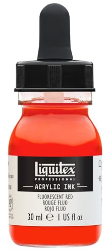 Liquitex 4260983 flüssige Professional Acrylfarben - Ink, Tusche, 30 ml, hochpigmentierte Airbrushfarbe, Fluo Rot
