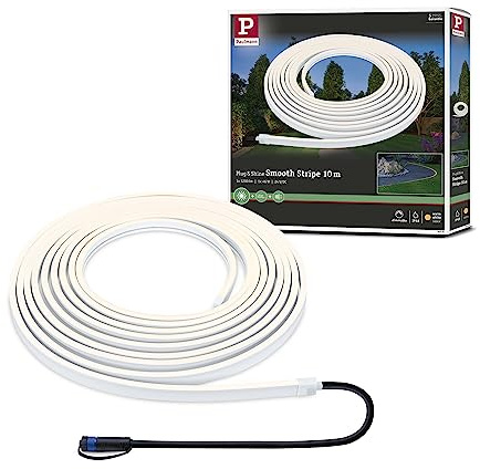 Paulmann 94681 Plug & Shine LED Außenleuchte Stripe Smooth IP68 1m incl. 1x11 W dimmbar Weiß Kunststoff 3000 K