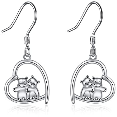Häxa hjärta/månsten/onyx örhängen för kvinnor 925 sterlingsilver gotiska smycken goth örhängen halloween jul presenter för kvinnor, Silver