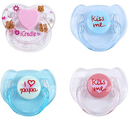 Irfora 4 Stück Reborn Doll Supplies Magnet Schnuller Lebensechte Reborn Dolls Zubehör