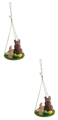 YARNOW 2stücke Flocking Ornament Bunte Kaninchenfigur Für Garten Und Innenräume Niedliche Dekoration Für Ostern Und Als Für Heimdekoration