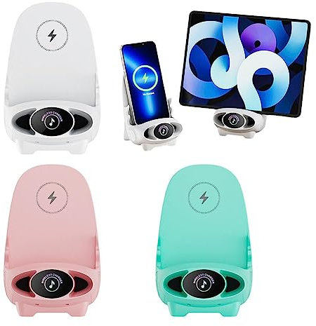 1 mini chaise portable sans fil chargeur pour tous les téléphones, support de charge vertical sans fil, amplification du son