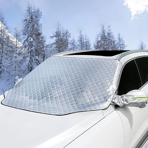 Scheibenabdeckung für Opel Mokka 2012-2023, Auto Frontscheibenabdeckung, Magnetische Schneeabdeckung mit Seitenspiegelabdeckung, Schnee, EIS, Frost, Sonne, UV-Staub, Wasserfest