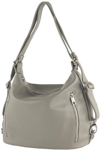 modamoda de T249 Damen Leder Rucksack Schultertasche 2in1, handmade in Italy