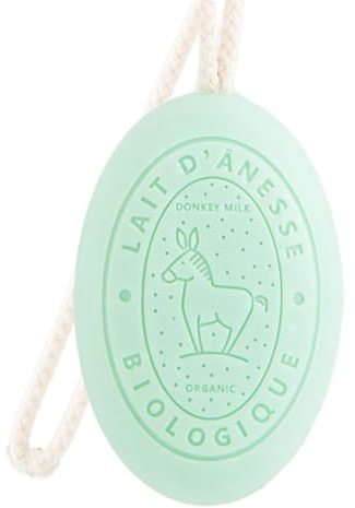 Label Provence Savon de Marseille - French Soap on a Rope Made With Fresh Organic Donkey Milk - Honeysuckle Fragrance - 175 Grams