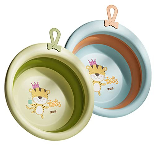CIMAXIC 2stücke Babywaschbecken Klappbar Gesichtsbadewanne Für Kleinkinder Faltbares Waschbecken Für Neugeborene Haushalt Becken