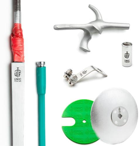 UNIC FENCING Ausrüstung | Folie Non-FIE Klinge | Pistolengriff-Set Custom Fechten Blade Gear (Folien-Pistolengriff | Non-FIE-Klinge | Edelstahl | Größen (0, 2, 3, 5) | Standardspitze)