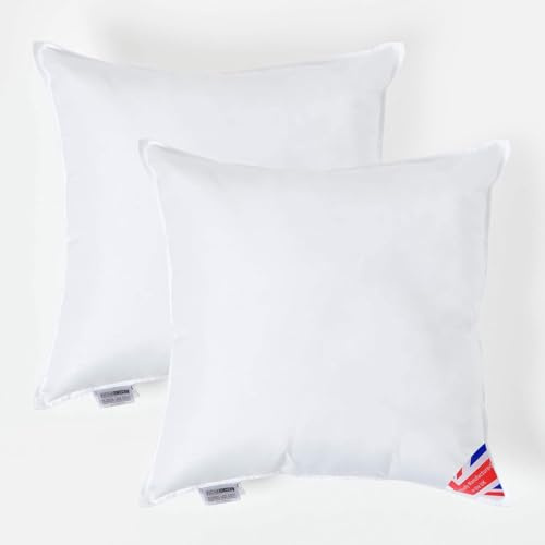 Homescapes Super-Mikrofaser Füllkissen 50x50 cm – 2er-Set Kissen wie Daunen, hypoallergene Kissenfüllung/Innenkissen für Dekokissen wie Sofakissen & Bettkissen oder kleine Kopfkissen