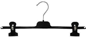 Kleiderbügel mit Klammern für Hosen, Röcke und Kleidung, platzsparend, aus Kunststoff, Artikelnummer 9600 (50, 9700 Schwarz)