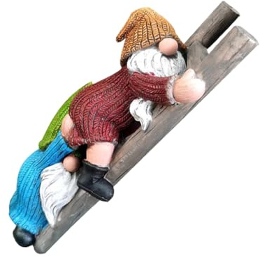 KITANDOVE Statue De Jardin Naine Grimpante Résine Figurine De GNOME Décoratif pour Extérieur Et Intérieur Ornement Original pour Balcon Et Jardin