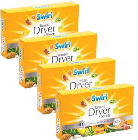 SOTL® X4 Tropical Swirl Tumble Dryer Sheets - Long Lasting, Eliminates Static Cling & Softens Clothes in Laundry Dryer Machine - 35 Sheets