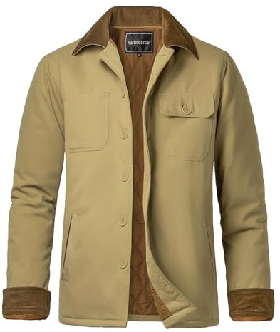 Harbrosrce Giubbotto Invernale Uomo Giacche con Fodera Imbottita Giacca Calde Padded Mac Coat Giacca Trapuntata Cappotto