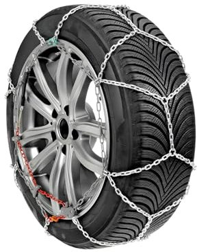 Wintem Catene da Neve in Acciaio Cementato Taglia 12,5 per Autovetture - Ideali per Camminare su Strade con Neve e Ghiaccio - Sistema di Autotensionamento per un Montaggio più Facile e Veloce