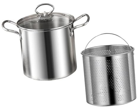 IMIKEYA Pentola Cestino per friggere in acciaio inox pentole per induzione pentola mini friggitrice