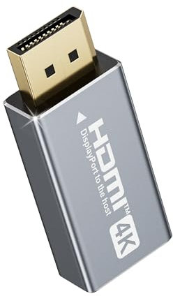 OHBUYAGN Adattatore DisplayPort a HDMI 4K@60Hz YCbCr420, DP 1.2 a HDMI 2.0 Converter supporta 4K@30Hz, 2K@60Hz, 1080P@120Hz, DP maschio a HDMI femmina per Lenovo, HP, Dell, PC, laptop