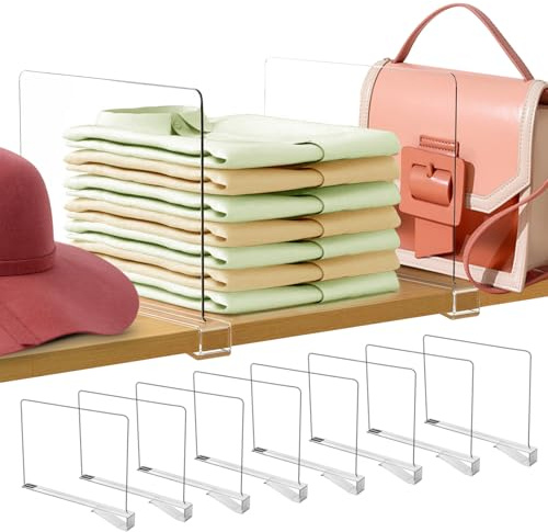 8 Stück Transparente Acryl Regaltrenner, Regalteiler, Schrankregaltrenner