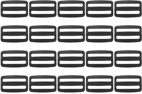 PATIKIL 20 Pièces Plastique Coulisse À Glissière 1 Pouce(25mm) Noir | Rectangle Tri-Glisseur Coulisse Sangle Ceinture Ajusteur Pour Chien Harnais Ceinture Sac À Dos Fabrication Remplacement