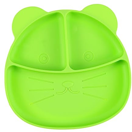 CATIEBYE 1stück Praktischer Kinderteller Aus Silikon Mit Saugnapf Rutschfestes Geteiltes Design Für Gesunde Ernährung Essgeschirr Für Kleinkinder -frei Spülmaschinenfest