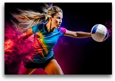 CALVENDO Premium Textil-Leinwand 45 x 30 cm Querformat Ein Motiv aus dem Kalender Volleyball und Motivation | Wandbild, HD-Bild auf Keilrahmen, Wanddekoration, Kunstdruck von Dirk Meutzner