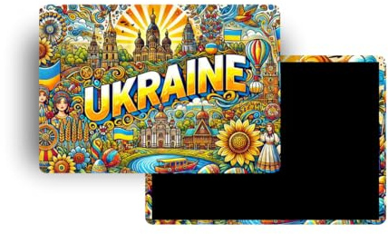 Kühlschrankmagnete – 18 Modelle zur Auswahl – Touristische Souvenirs – Länder der Welt – Dekorative Kühlschrankmagnete – Reisegeschenk – Traditioneller Stil – 5,4 x 7,8 cm – 1 Stück (Ukraine)