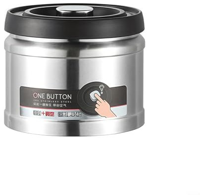 BlissfulAbode Stainless Steel Coffee Bean Storage Container Vacuum Jar Press-Down Air Pump Design Multi-Purpose Canister Kitchen Organization(Silver 1100ML)