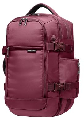 PUCCINI Easy Pack Handgepäck Rucksack 40x20x25 cm für Ryanair Reiserucksack Unter Sitzplatz Kabinentasche Flugzeug Reisetasche für Herren und Damen Multifunktionsrucksack 18L Weinrot