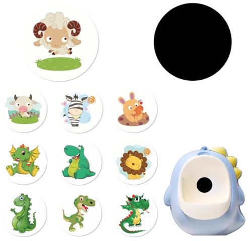 Potty Training Stickers 10 Sheets, Toilet Aiming Target for Boys, Color Changing Pee Stickers, Interesting Potty Targets Sticker, Cute Cartoon Animal Sticker for Bathtub