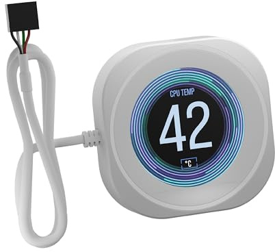 Corsair Nautilus RS LCD Module D'écran – pour refroidisseurs pour processeur AIO Nautilus RS et Nautilus RS ARGB – Écran LCD IPS de 5,3 cm – Installation Facile et sans Outil - Blanc